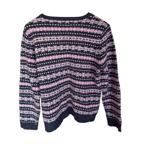 Charter Club womens size L  Fair Isle Sweater 100% lambswool Prairie Cottagecore - Picture 5 of 10